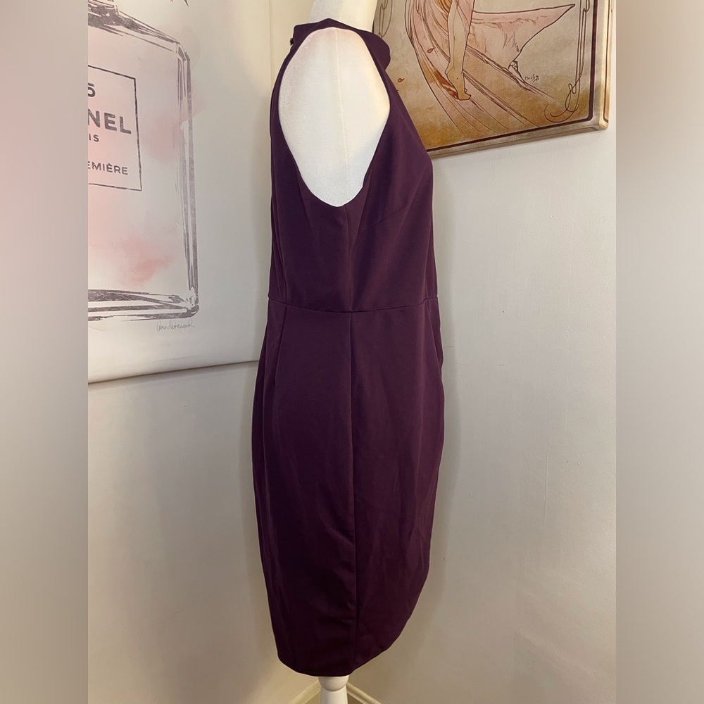 Sleeveless Halter Dress Knee Length Formal Size XL Purple - Picture 9 of 16